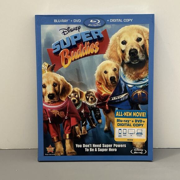 Disney Other - Disney Super Buddies Movie Blu-ray + DVD + Digital Copy w/Slipcover